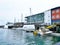 Municipal ferries parked on the Portland waterfront