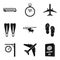 Municipal transport icons set, simple style