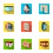 Municipality building related icon set