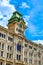 Municipio clock tower building of Trieste in Piazza Unita Italia Italy vertical landmark background