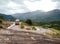 MUNNAR, KERALA, India- 07 July 2022: Selective focus of Kerala State Transport Corporation Bus at Munnar