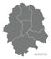 Munster city map with boroughs grey illustration silhouette shape
