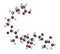 Mupirocin pseudomonic acid antibiotic drug molecule. Used topically against gram-positive bacteria.