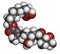 Mupirocin pseudomonic acid antibiotic drug molecule. Used topically against gram-positive bacteria.