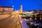 Mur river and Graz cityscape evening view