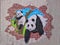 Mural 3D Painting of Panda on Wall