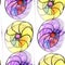 Mural colored umbrellas and circles background seamless pattern