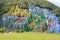 Mural de la Prehistoria, a giant cliff painting in the Vinales area of Cuba