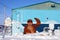 Mural in the main street in Cambridge Bay, Nunavut