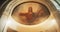 Mural Portrait of Lord Jesus Christ with Open Arms. A Painting on a Church Ceiling Depicting the