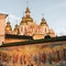 A mural in the sunshine in front of St. Michael`s Golden-Domed Monastery - Kyiv
