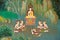 Mural on the wall of Buddhist church