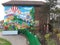 Mural on wall in Wish Park in Hove