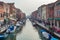 Murano Burano Venice islands streets, colorful houses  water channels