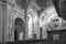 Murazzano (Cuneo): the church interior. Black and white photo