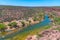 Murchison river passing through Kalbarri national park in Australia around hawks head lookout