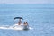 Murcia, Spain, August, 28, 2019: Family having fun in a yacht sailing through the mediterranean sea