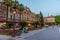 MURCIA, SPAIN, JUNE 19, 2019: Sunset view of town hall in Murcia, Spain