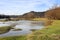 The Mures river with Soimos Fortress in background.