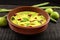 Muringakka manga green mango curry - traditional recipes.