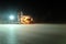 Murmansk, Russia - February 04, 2012: Icebreaker Zapolyarny on the water covered with a blanket of snow. An icebreaker