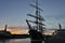 Murmansk  Russia-October 2010: the city of Murmansk. Ship in the port of Murmansk. The four-masted Sedov barque is a training