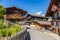 Murren, Switzerland : July 20, 201 - Traditional wodden house in Murren, a traditional Walser mountain village in the Bernese