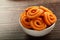 Murukku ,chakkli ,famous Indian savory vegetarian  foods.