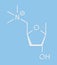 Muscarine mushroom toxin molecule. Agonist of the muscarinic acetylcholine receptors. Skeletal formula.