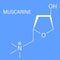 Muscarine mushroom toxin molecule. Agonist of the muscarinic acetylcholine receptors. Skeletal formula.