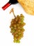 Muscat grapes, wine bottle and bread