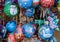 Muscat, Oman: New Year decorative balls on Muscat tourist souvenir market
