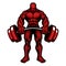 Muscle Bodybuilder Mascot logo Lift Barbell