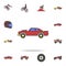 muscle car field coloricon. Detailed set of color big foot car icons. Premium graphic design. One of the collection icons for