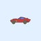 muscle car field outline icon. Element of monster trucks show icon for mobile concept and web apps. Field outline muscle car icon