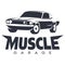 Muscle car Garage Logo black