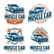 Muscle car logo, retro logo style, vintage logo