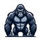 muscle gorilla ape monkey mascot design logo vector illustration isolated on white background