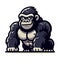 muscle gorilla ape monkey mascot design logo vector illustration isolated on white background