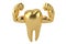 Muscle hands on gold tooth strong healthy tooth 3D illustration