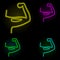 muscle, man , augmentation neon color set icon. Simple thin line, outline vector of anti age icons for ui and ux, website or