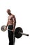 Muscle Man Holding Barbell Weights