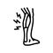 muscle spasms disease symptom line icon vector illustration