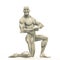 Muscleman anatomy heroic body doing a bodybuilder pose five in white background