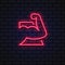 Muscles icon neon on light background. Vector illustration