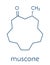 Muscone musk odor molecule. Skeletal formula.