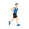 Muscular adult man running or jogging workout