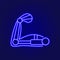 Muscular arm with exoskeleton outline icon. Cyberpunk idea. High tech technology