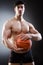 The muscular basketball in sports concept