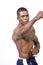 Muscular black boxer